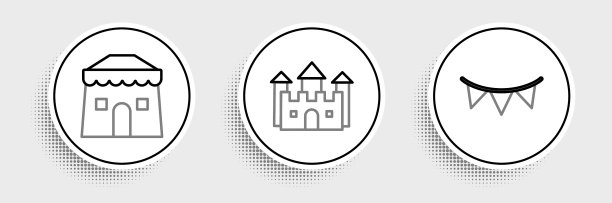 设线嘉年华花环，配彩旗马戏团帐篷图片下载