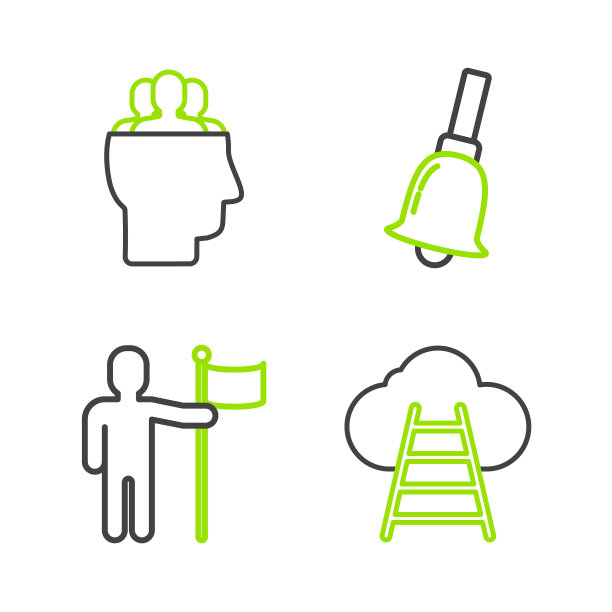 设线梯引云人举旗图片下载