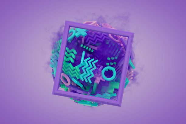 抽象几何形状背景在飞行球形形状图片下载