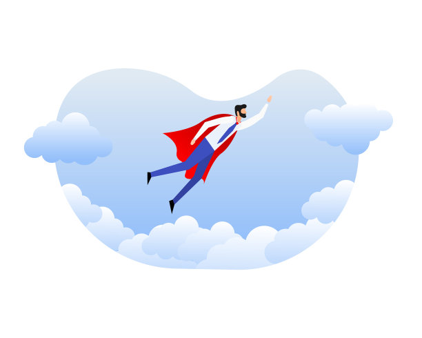 穿着飞行服装的员工或超人图片下载