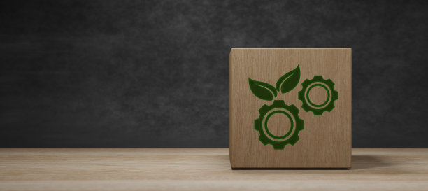 工业绿色环境木块环境概念3D渲染图片下载