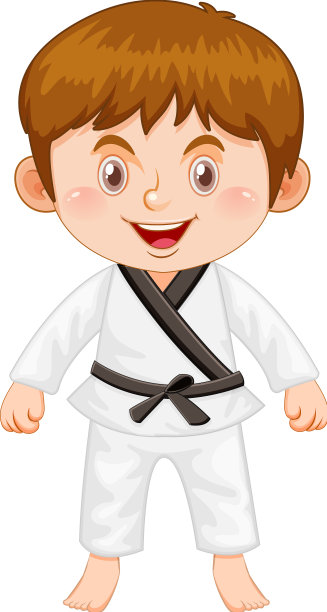 一个穿着跆拳道服的男孩图片下载