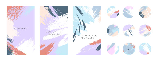 束的可编辑艺术insta故事模板和亮点涵盖图片下载