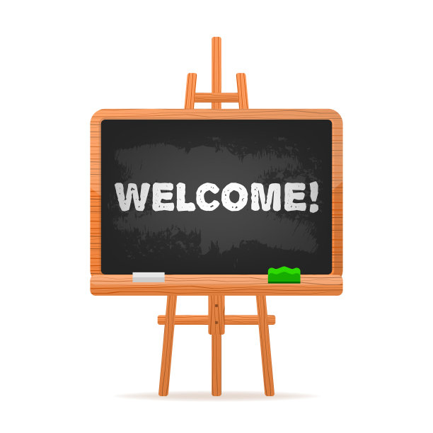 欢迎学校董事会在平面风格上的白色图片下载