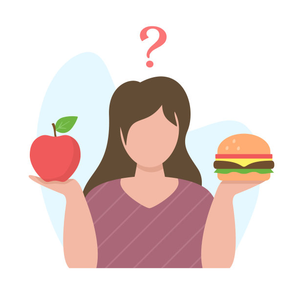 选择健康和不健康的食物的女人图片下载