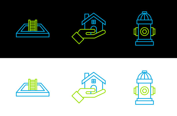 泳池设有消防梯线消火栓图片下载