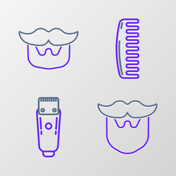 设置线胡子和胡子电头发图片下载