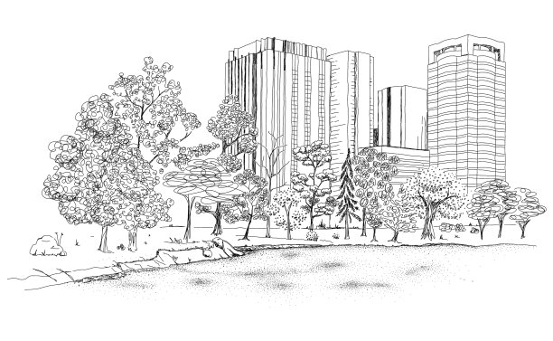 中央公园里被建筑物包围的运河图片下载