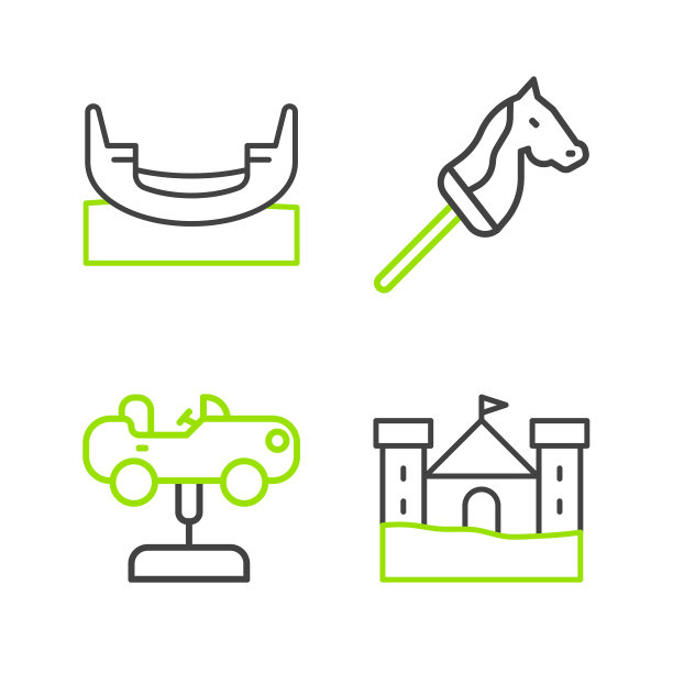 集线沙城堡秋千车玩具马和图片下载