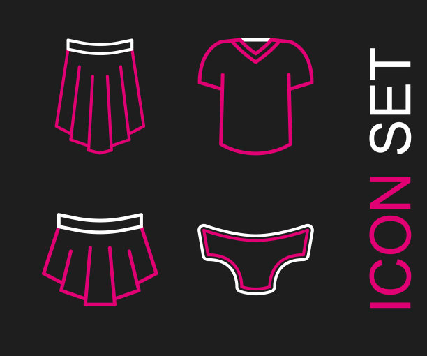 集线条男士内裤、裙子、t恤和icon图片下载