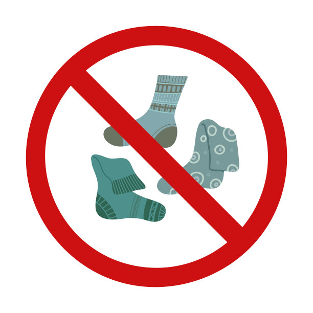 禁止标志和袜子警告标志图片下载