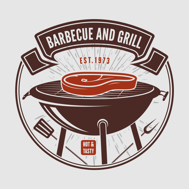 烧烤标志与烧烤架图片下载