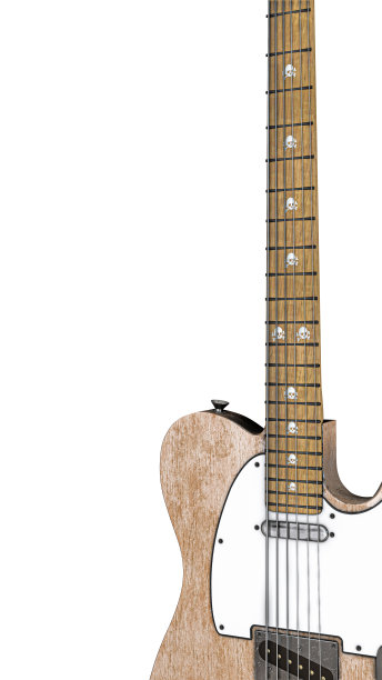 电吉他孤立在白色背景图片下载