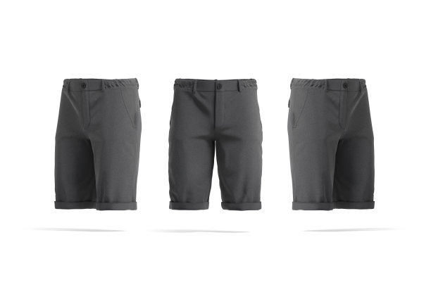 空白黑人男子短裤模型，正面和侧面的看法图片下载