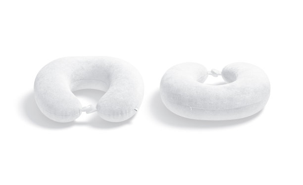 空白白色旅行枕头模型，前面和后面的看法图片下载