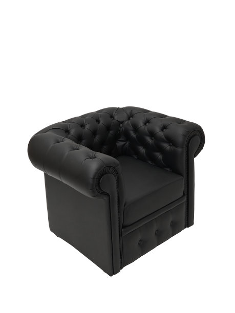 复古皮革舒适扶手椅孤立在白色背景，正面看法图片下载