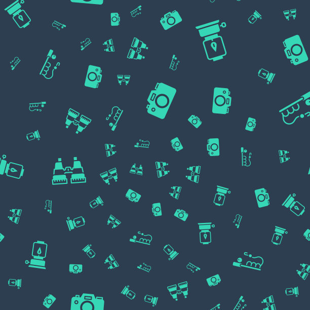 设置摄影相机露营灯双筒望远镜和图片下载