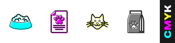 为猫或狗设置宠物食碗图片下载