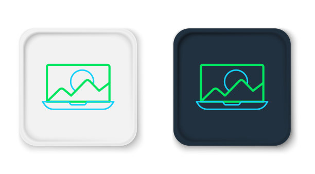 线条照片修饰图标孤立在白色上图片下载