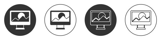 黑色照片修饰图标孤立的白色图片下载