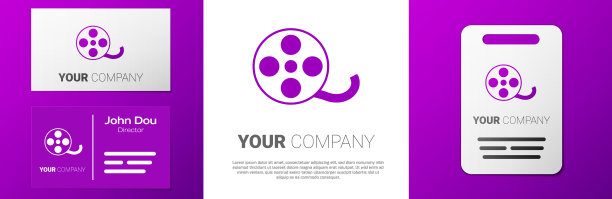 标志式胶片卷轴图标孤立在白色图片下载