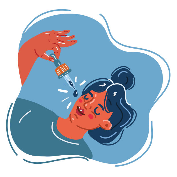 矢量插图的女人关心的脸。使用面部精华液的步骤。图片下载