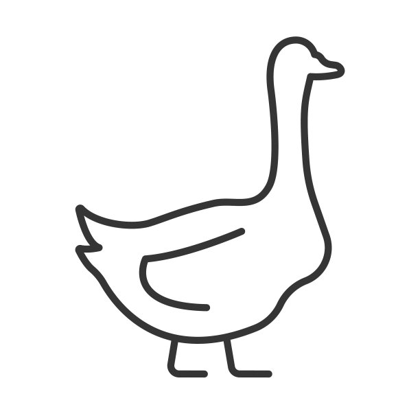 鹅鸟线图标。矢量图解说明图片下载