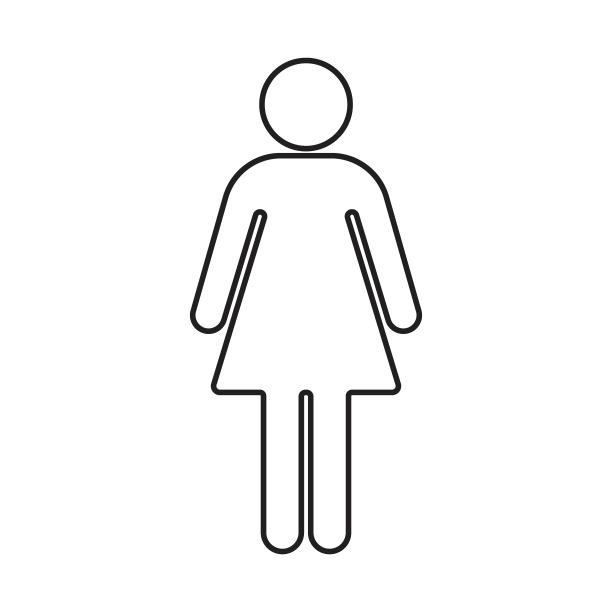 妇女厕所图标矢量插图图片下载