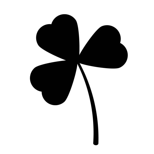 三叶草叶子的黑色剪影图片下载