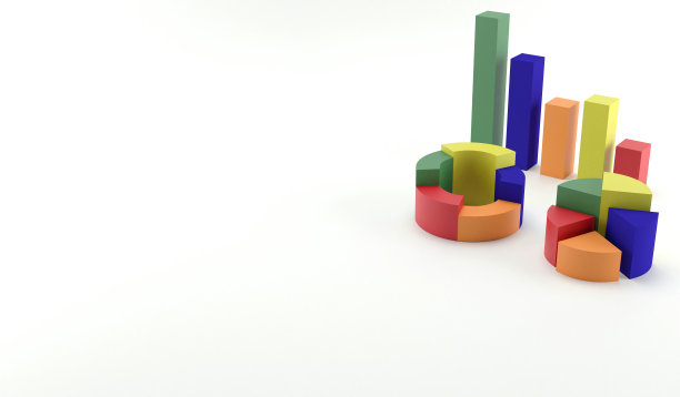 3D渲染图及饼状图。白色背景上的3D插图数据概念图片下载