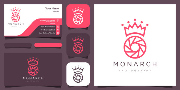 国王相机符号设计，模板矢量插图图片下载