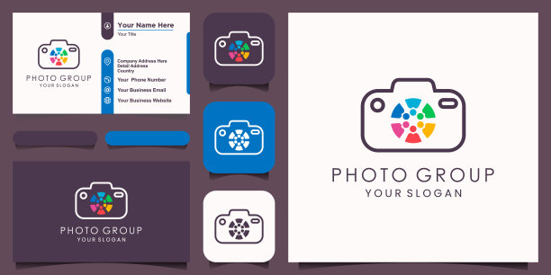 摄影群符号，设计向量简约优雅现代风格。图片下载