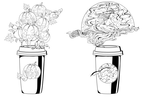 南瓜咖啡，万圣节咖啡，万圣节风味咖啡杯图片下载