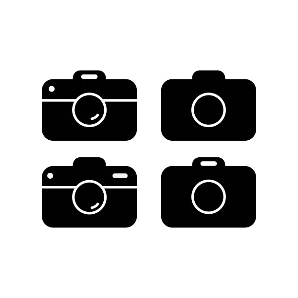 照片相机在黑色设置图标。拍照、照相、摄影、数码、模特、快门、镜头、创作职业、爱好、艺术。摄影的概念。矢量线图标的业务图片下载