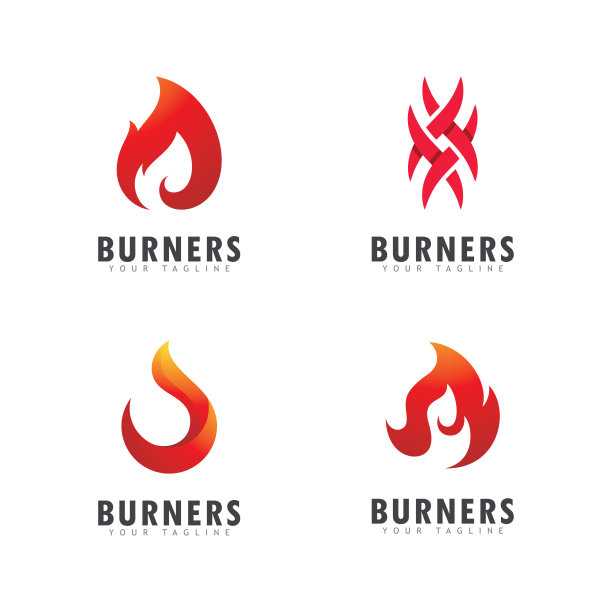 火焰火焰矢量标志模板图片下载