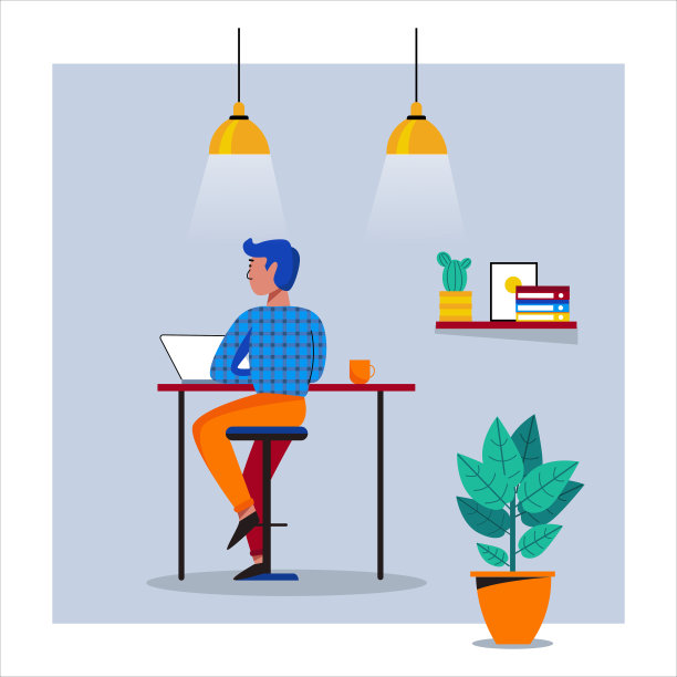 男人在友好的开放空间工作。联合办公，自由职业，团队合作，沟通，互动，想法，独立活动概念。矢量插图在灰色背景图片下载