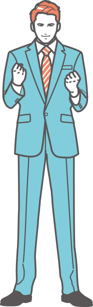 商人摆出激励性的姿势，全身像图片下载