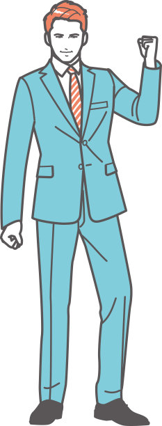 商人摆出激励性的姿势，全身像图片下载