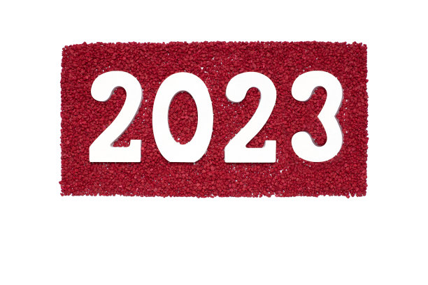 编号2023在白色背景的小红石上。新的一年图片下载