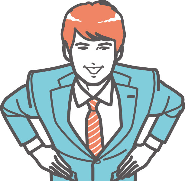 商人双手叉腰，俯视图图片下载