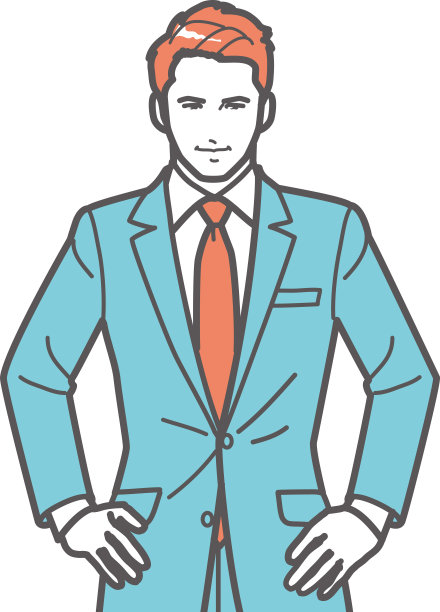 双手叉腰的商人，全身像图片下载