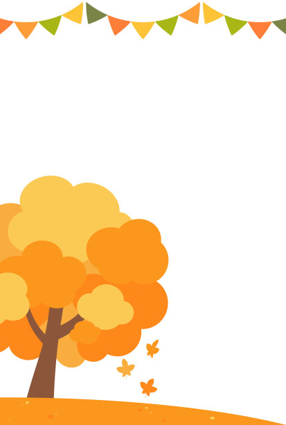 简单可爱的秋天树背景插图图片下载