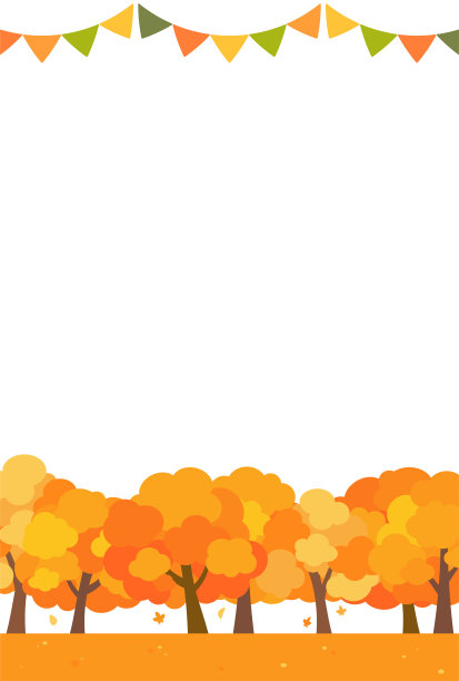 简单可爱的秋天树背景插图图片下载