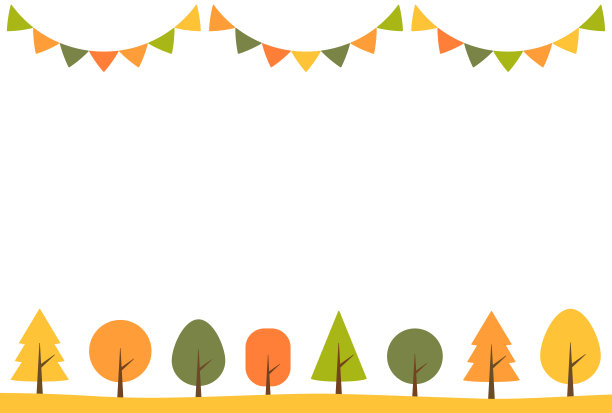 简单可爱的秋天树背景插图图片下载