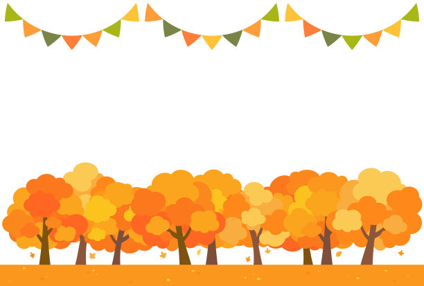 简单可爱的秋天树背景插图图片下载