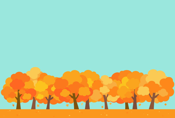 简单可爱的秋天树背景插图图片下载