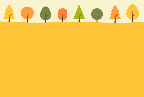 简单可爱的秋天树背景插图图片下载