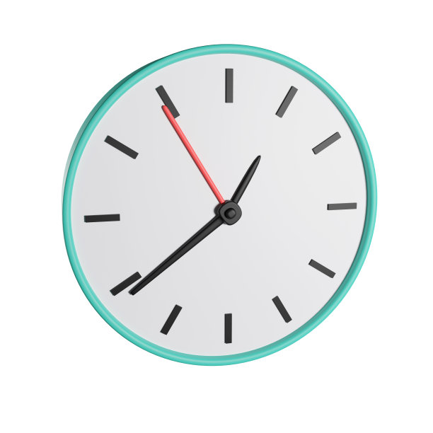 3D挂钟隔离在白色背景。三维渲染图片下载