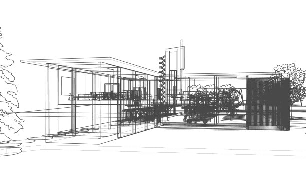 建筑项目的3D插图图片下载