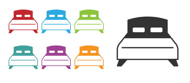 黑色大床为两人或一人图标隔离图片下载